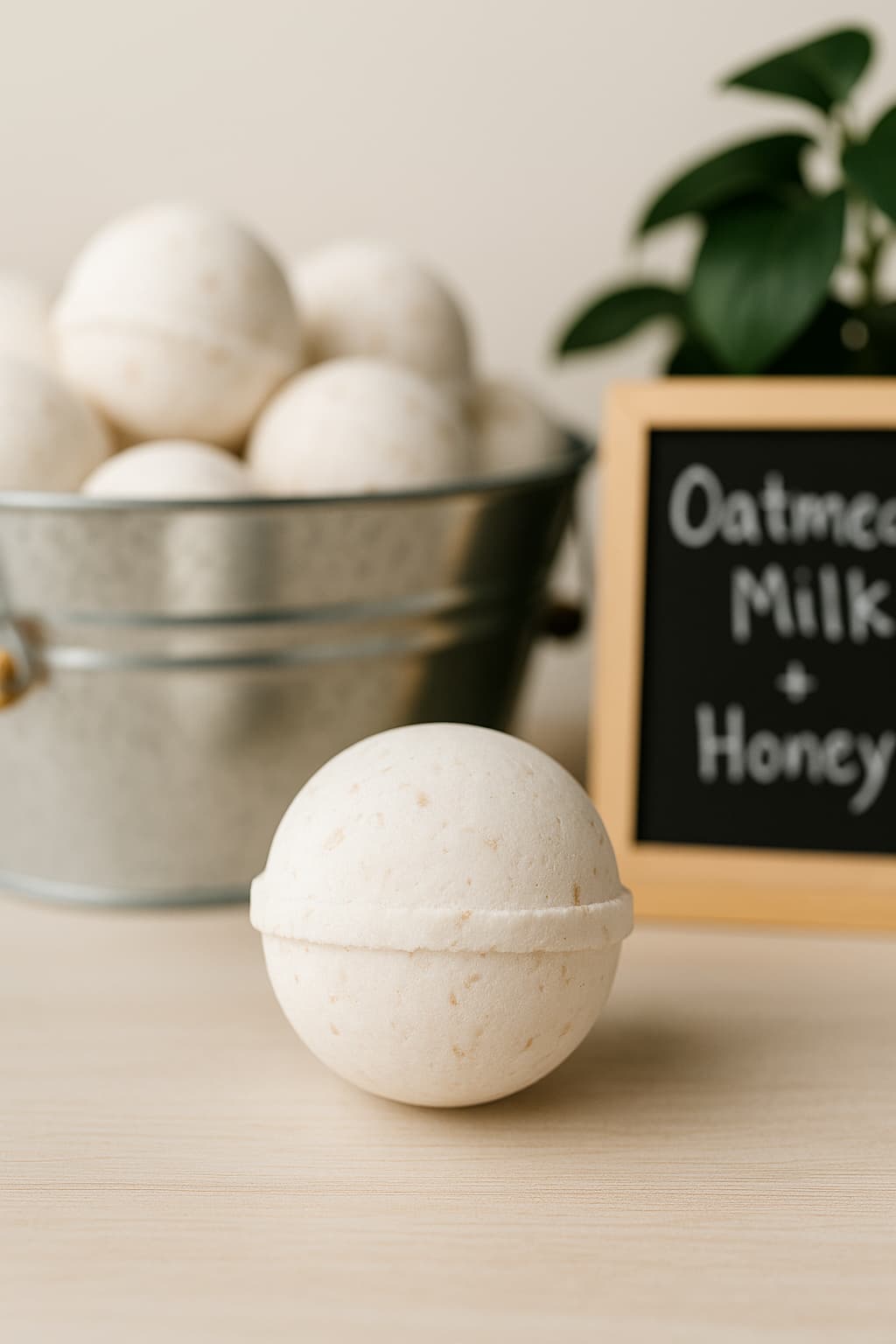 Gentle milk bathbomb used for sensitive skin
