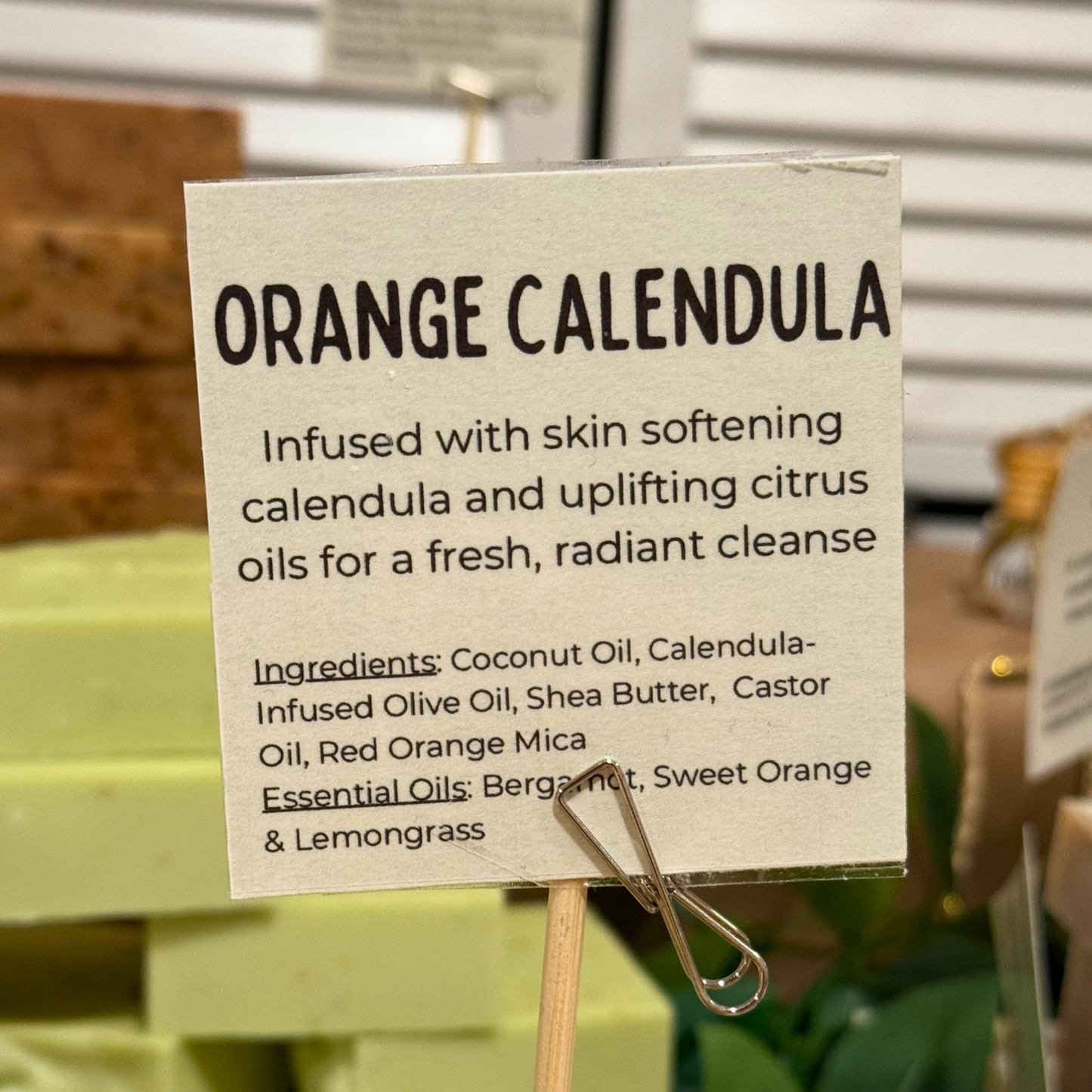 Orange calendula soap made with all natural ingredients