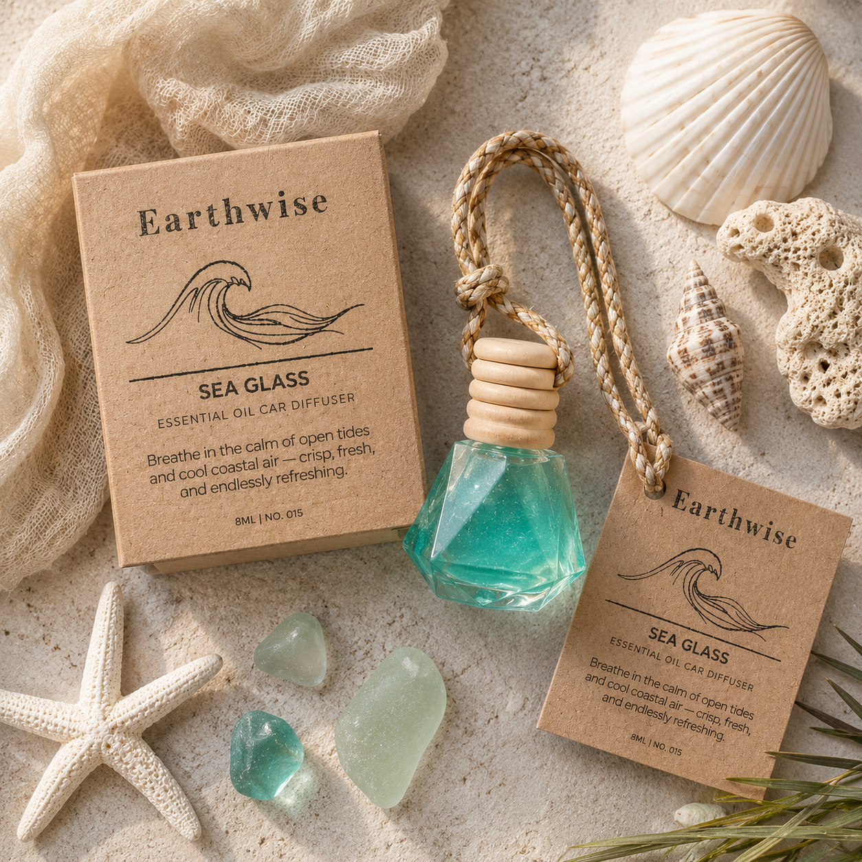 Sea Glass Essential Oil Car Diffuser