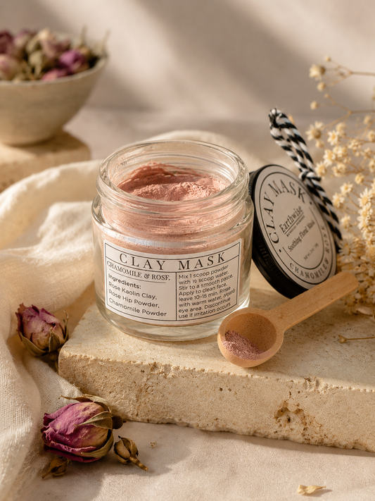 Soothing Floral Clay Mask — Chamomile & Rose