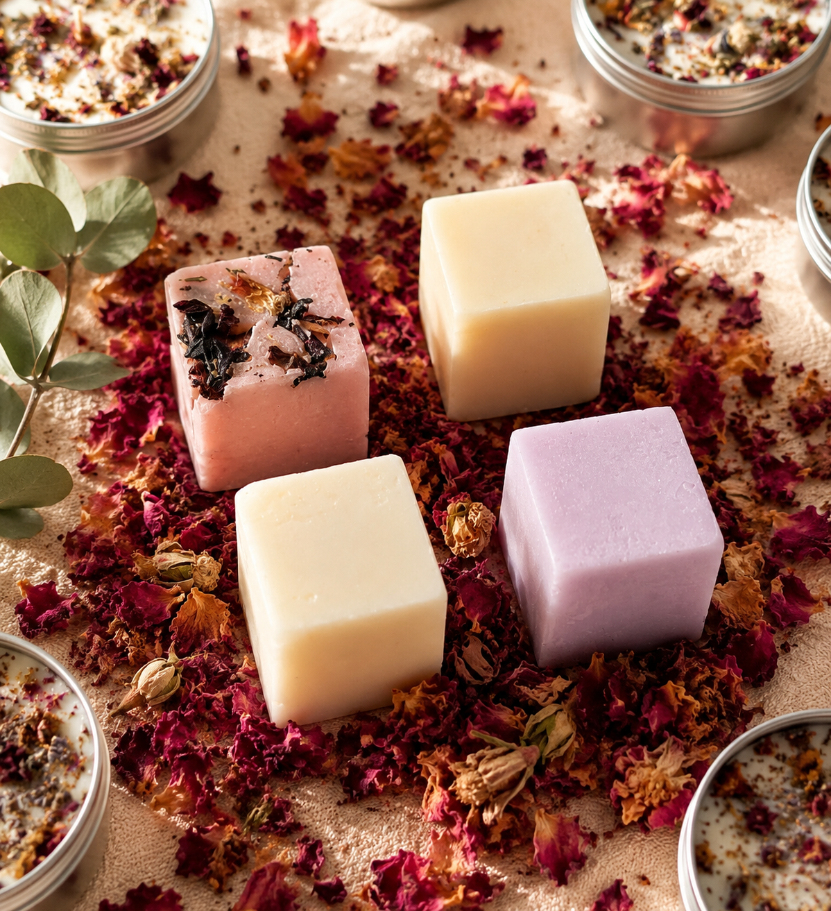 Picture of natural botanical hand soap cubes