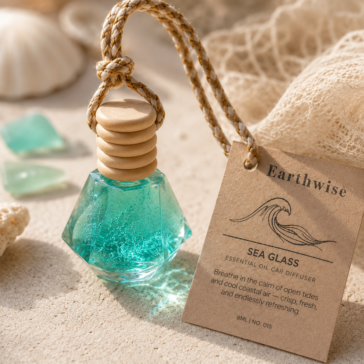 Sea Glass Essential Oil Car Diffuser