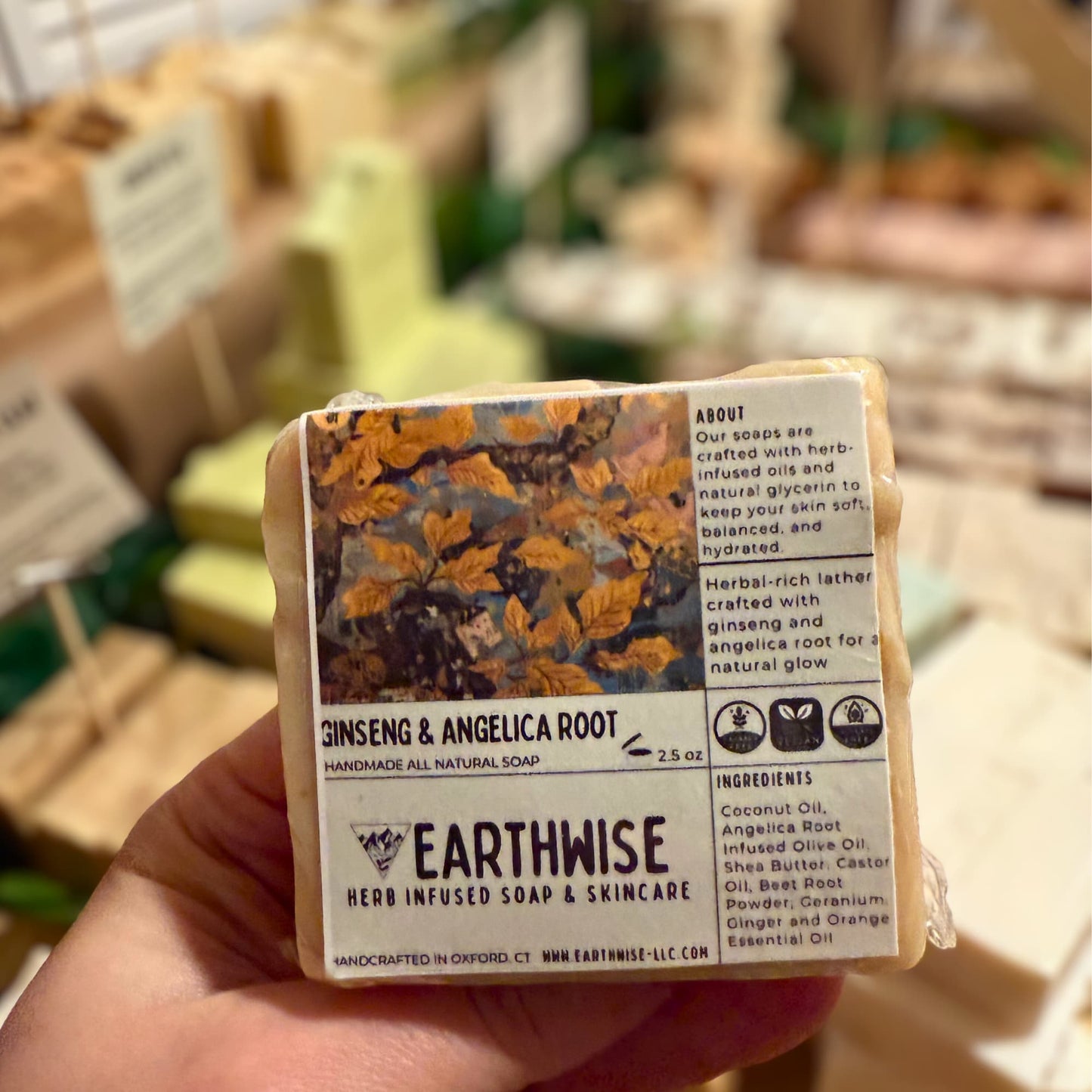 Facial soap bar made with ginseng and angelica root herbs