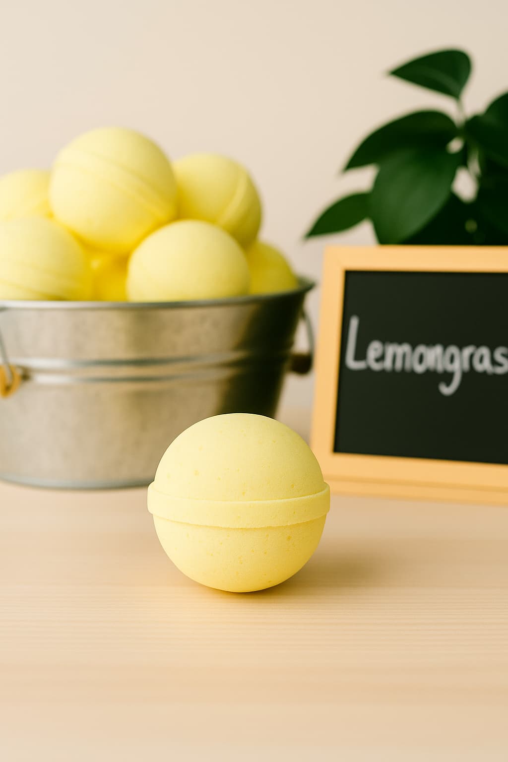 Citrus bath bomb designed to feel fresh and uplifting