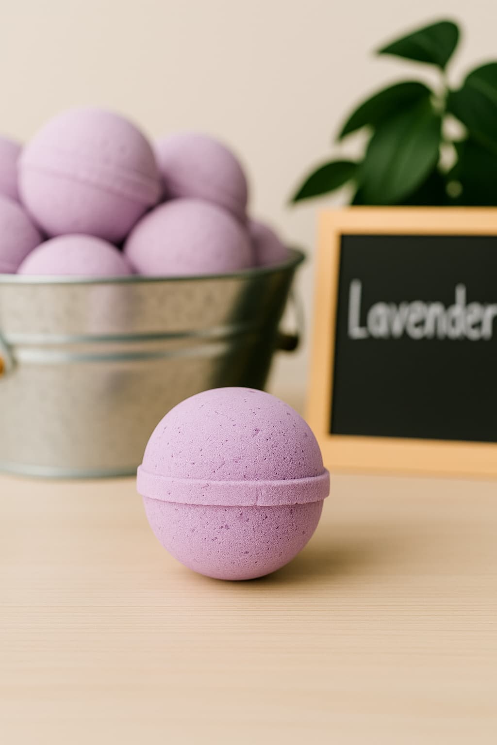 Lavender bath bomb with a soft calming scent