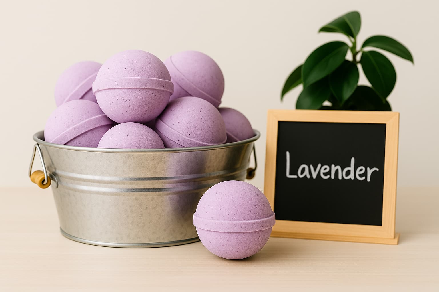 Relaxing lavender bath bomb for a calming bath